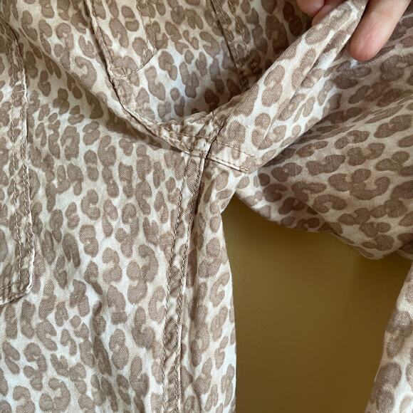 Anthropologie The Wanderer Utility Pant in Brown Tan Leopard Sz 29 Linen Blend - Picture 7 of 10